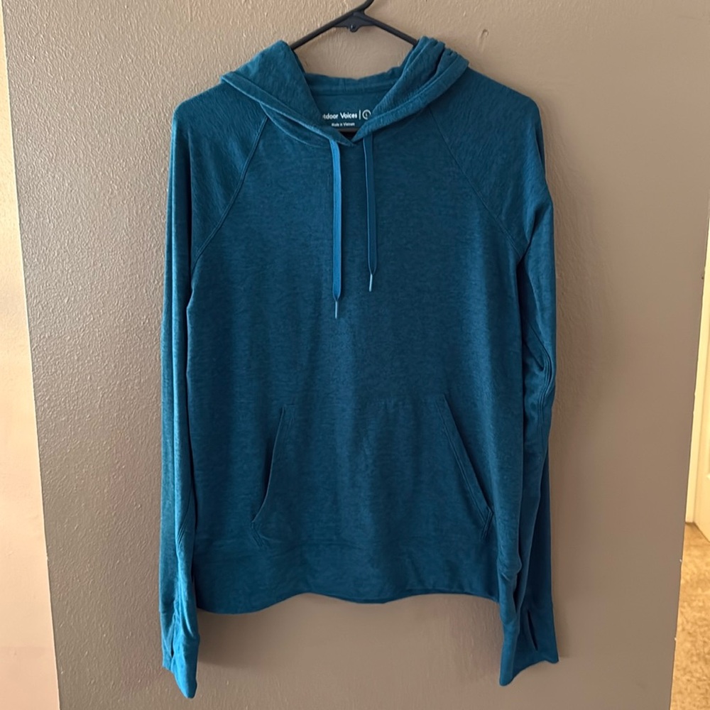 EUC Outdoor Voices Teal Cloudknit Hoodie